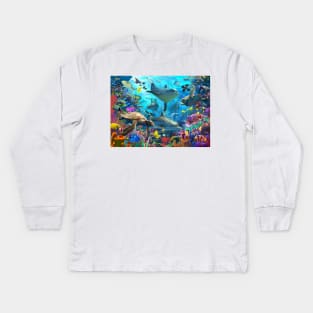 Dolphin Playground Kids Long Sleeve T-Shirt